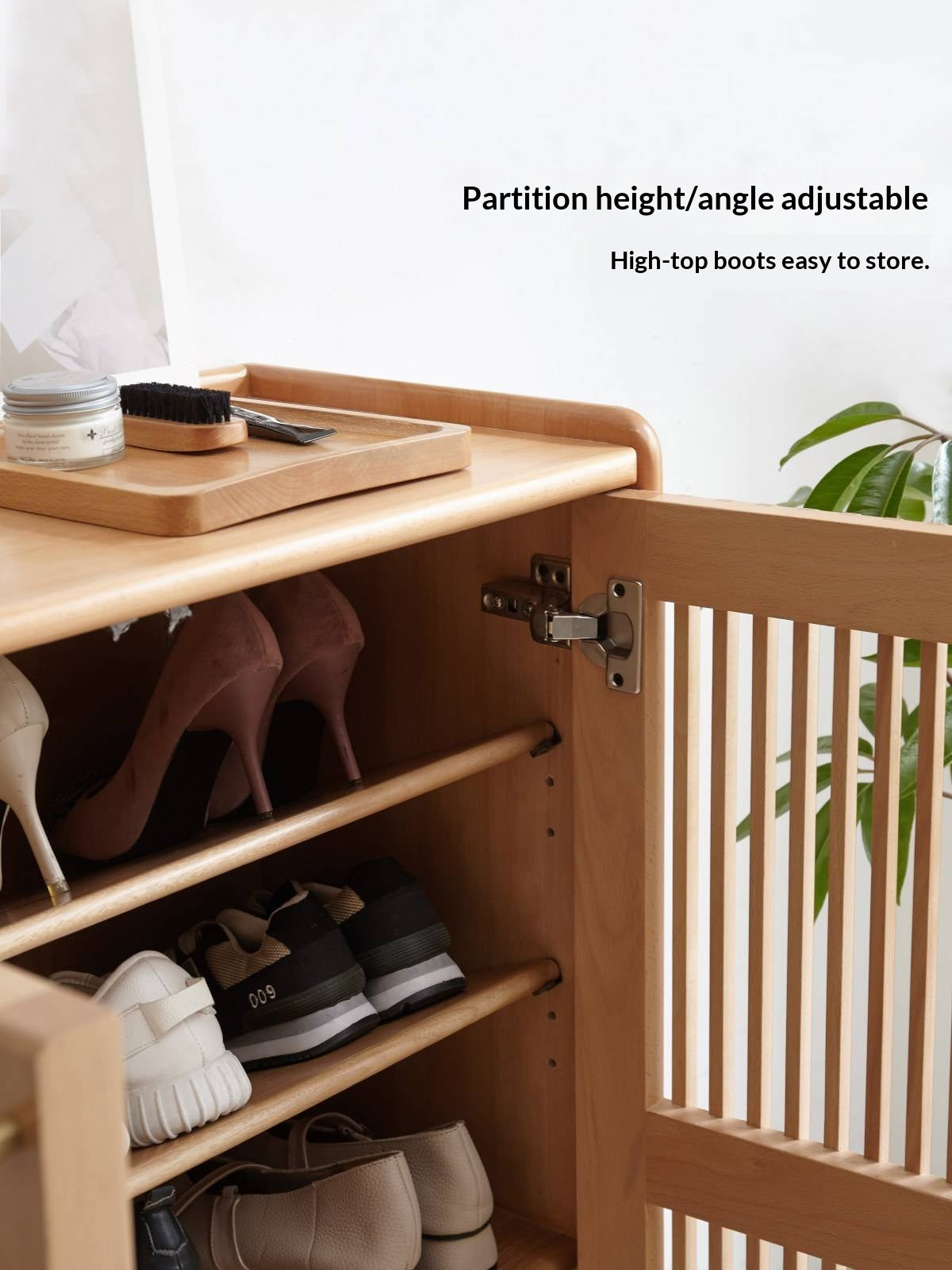 Beech Solid Wood Modern Shoe Cabinet