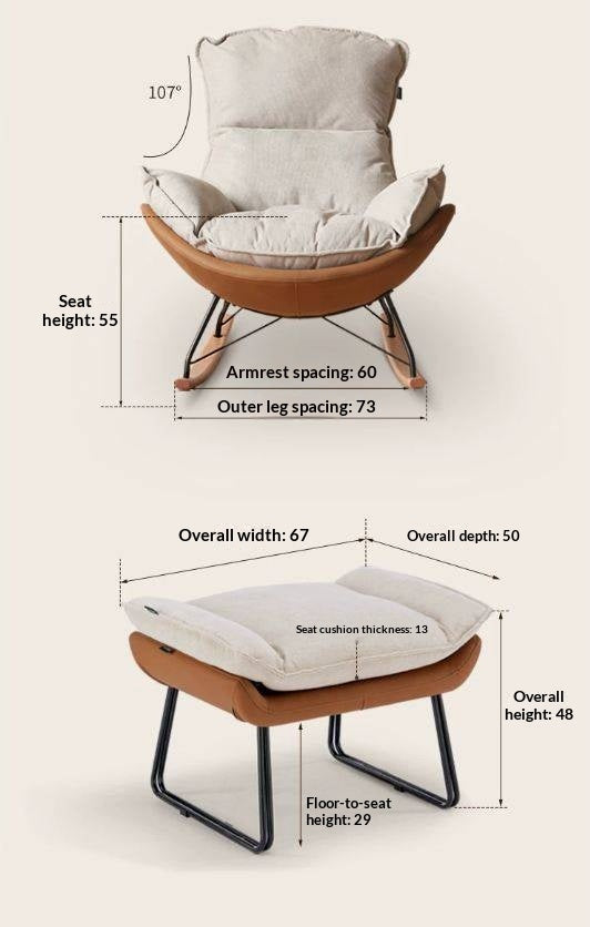 Fabric Rocking Lounge Chair with Soft Cushioned Seat - Best Seller