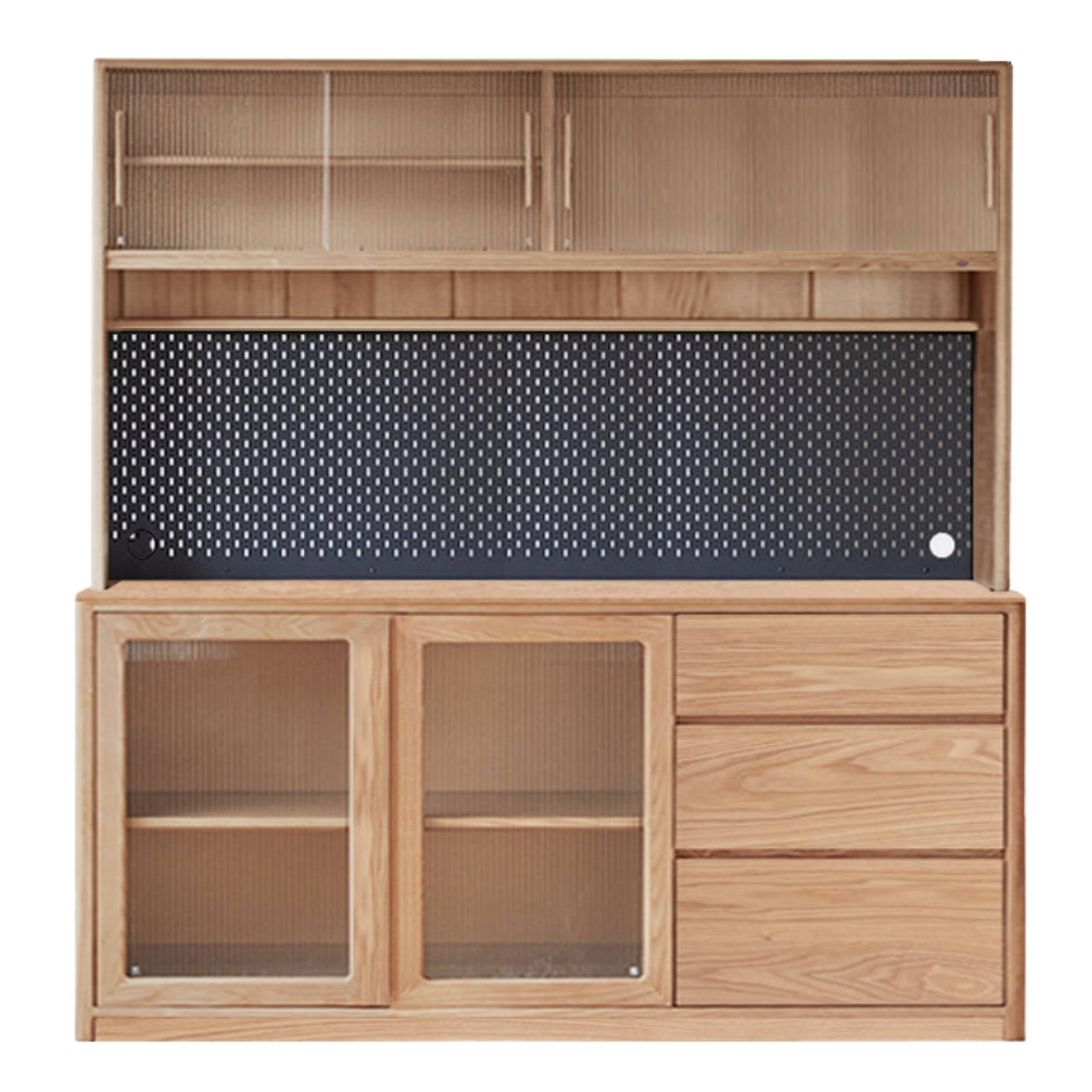 Ash Solid Wood White Wax Rock Plate Sideboard