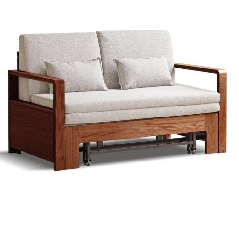 Oak solid wood sofa bed modern multifunctional