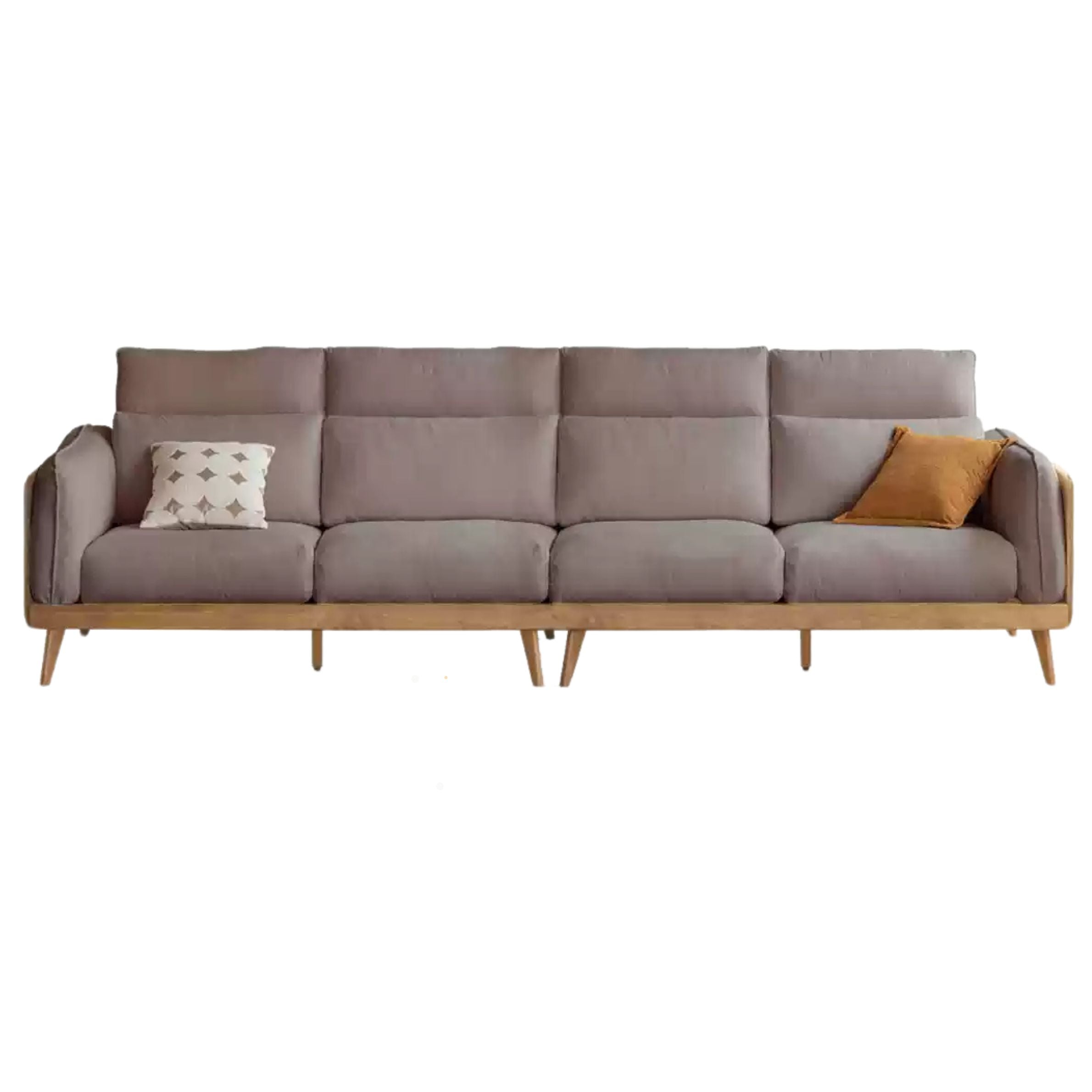 Ash Solid Wood high back Sofa genuine leather, fabric