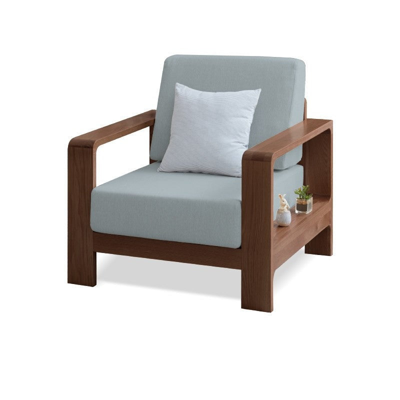 Oak Solid Wood Modern Fabric Sofa+