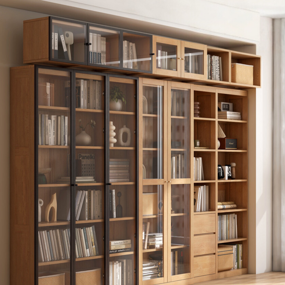 solid wood combination bookcase top cabinet custom-made top cabinet ...