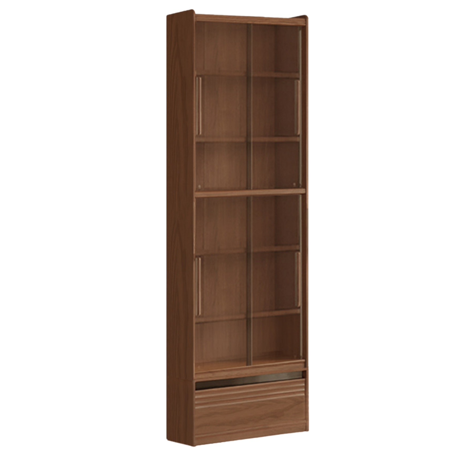 Black Walnut, Sandalwood, Oak, Ash Solid Wood Combination Bookcase with Floor Display and Luxury Storage