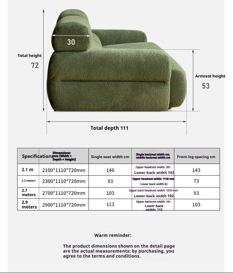Bouclé Fabric Modern Soft Block Sofa