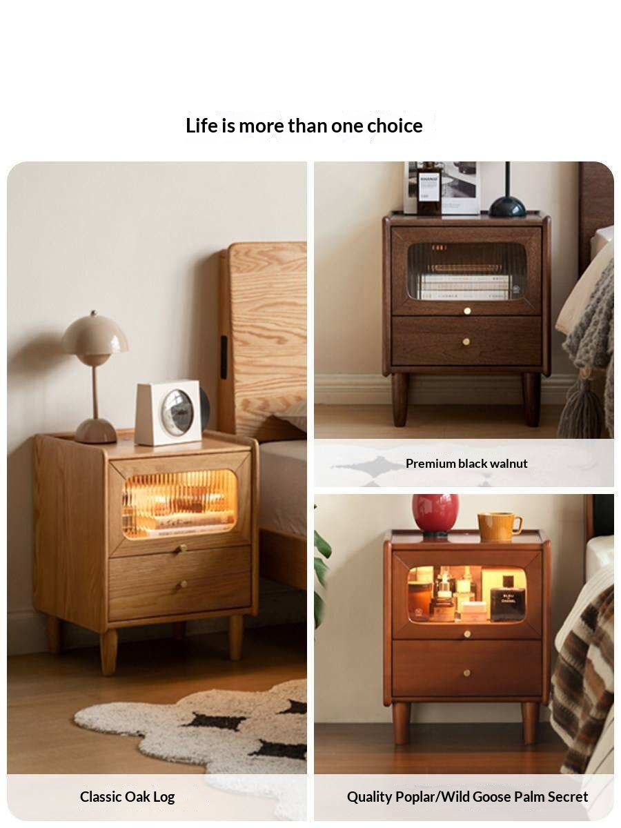 Solid Longan Hardwood, Oak Solid Wood Modern Style Nightstand