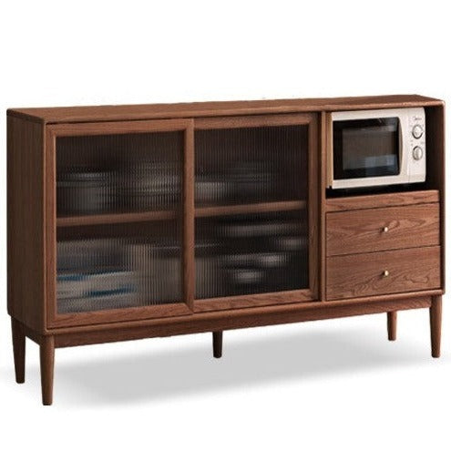 Oak solid wood sideboard multi-functional buffet cabinet,