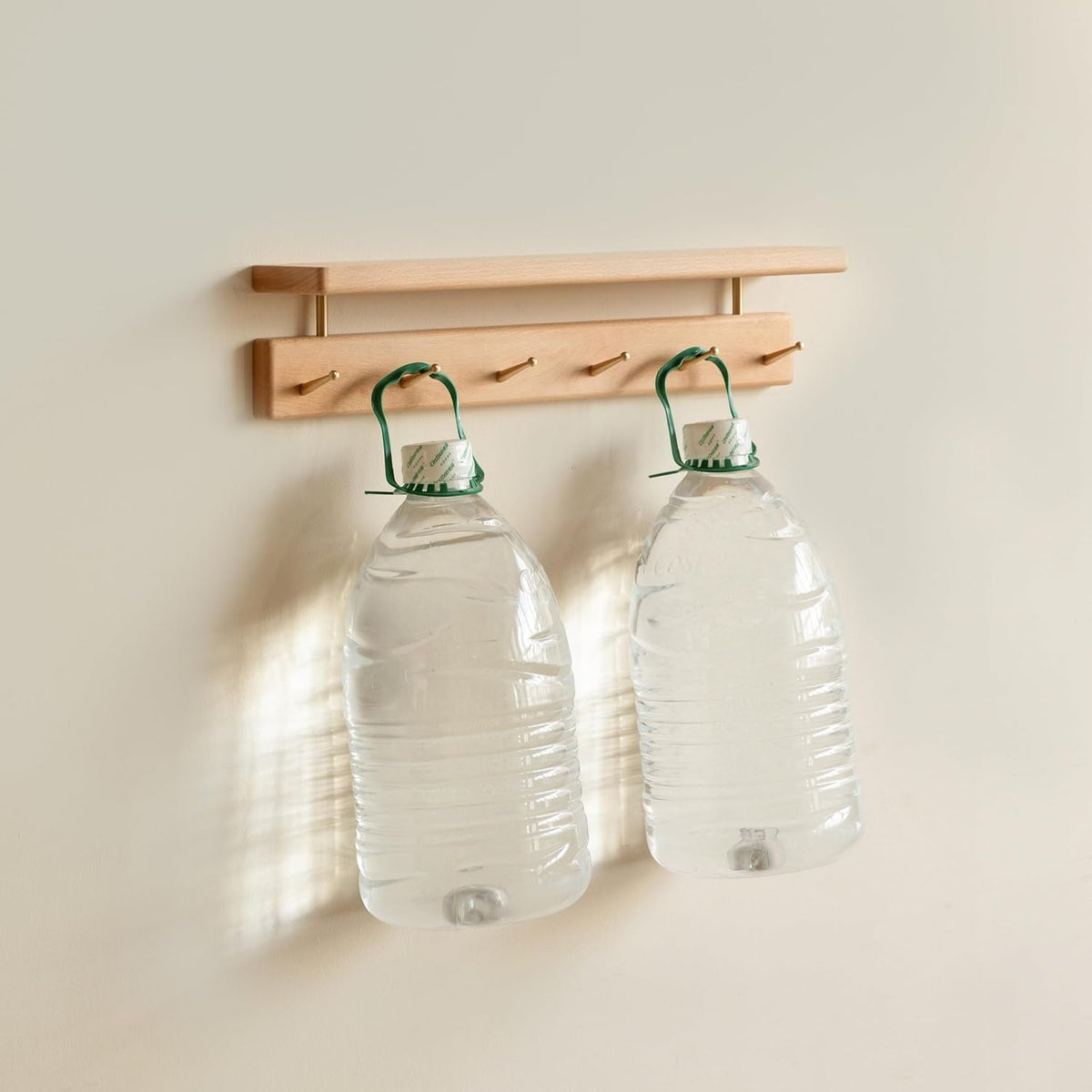 Beech Solid Wood Wall Mounted Coat Rack with Shelf