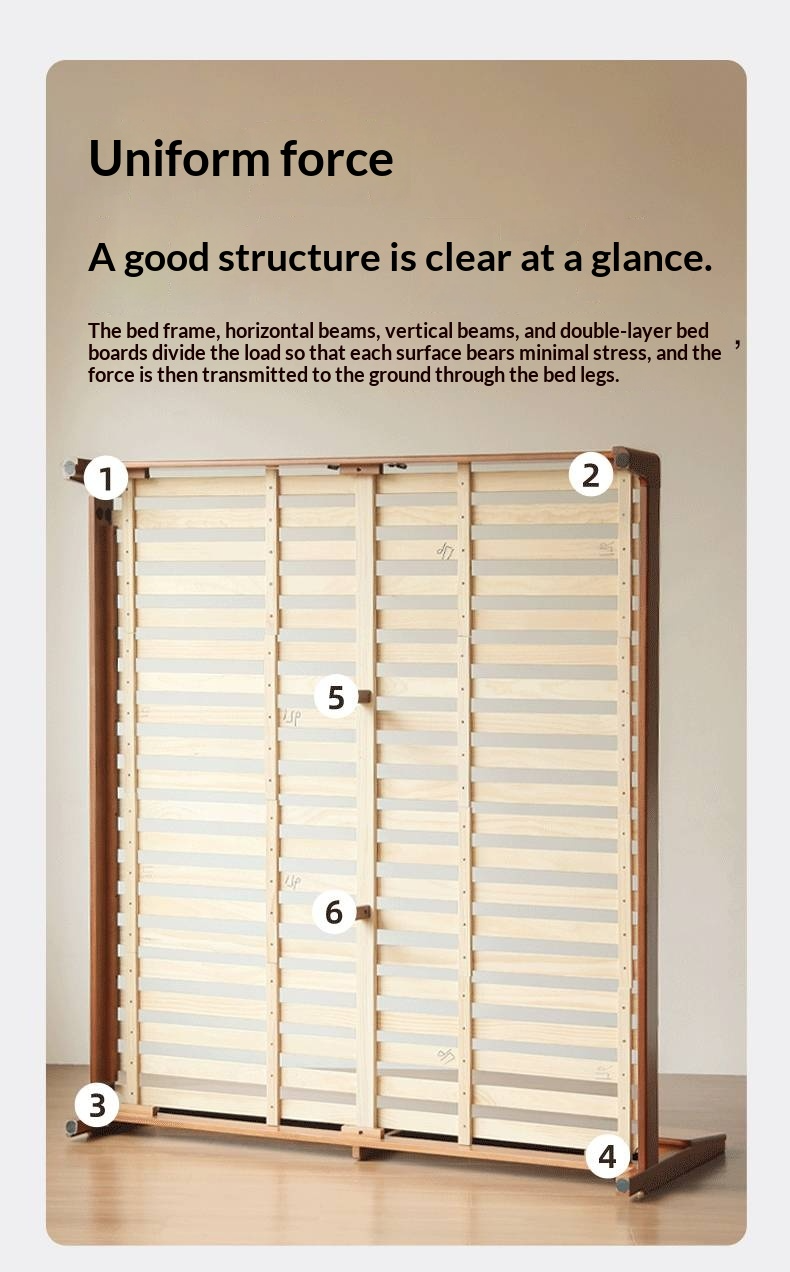 Poplar Solid Wood Bed — Retro Edge Vintage Slab Bed