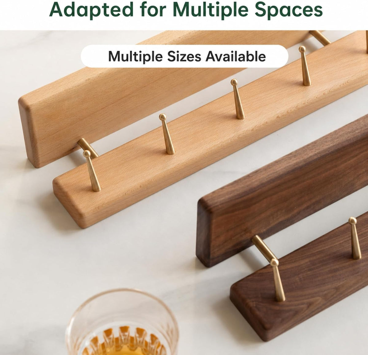Beech Solid Wood Wall Mounted Coat Rack with Shelf