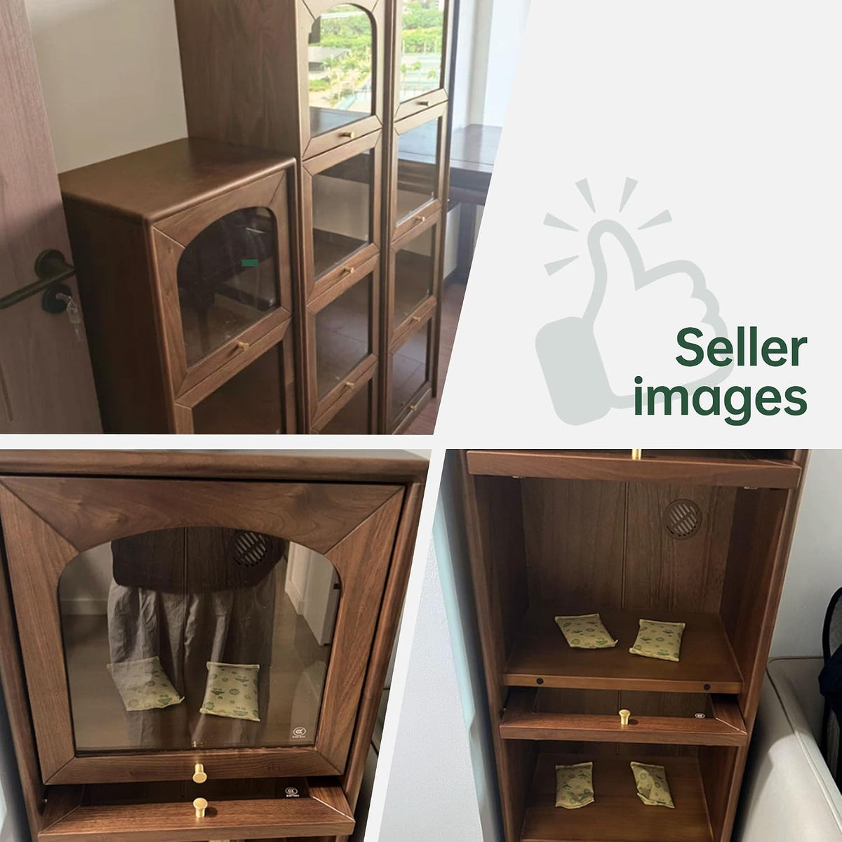 Oak Solid Wood Narrow Bookcase and Freestanding Storage Cabinet