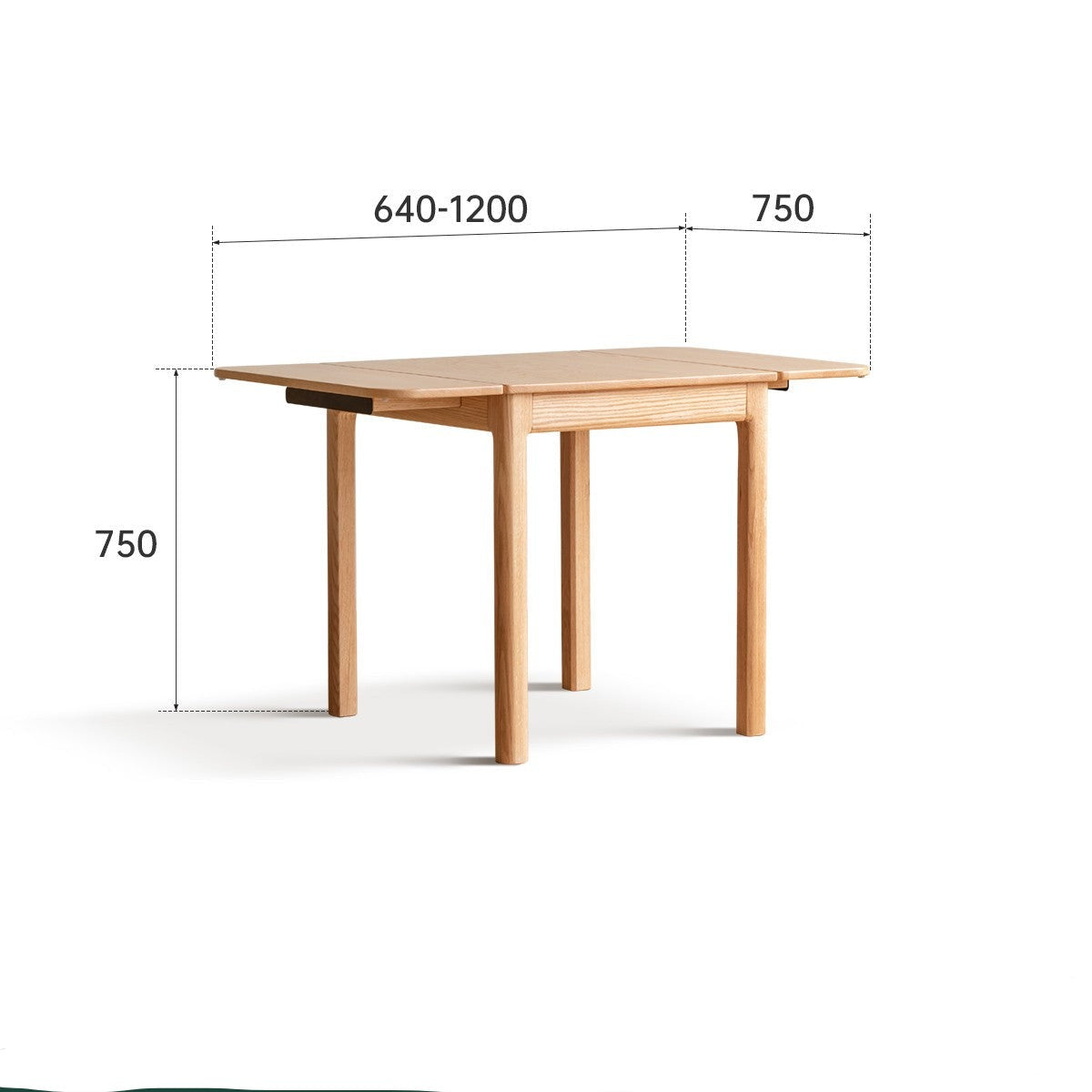 Oak solid wood folding dining table"