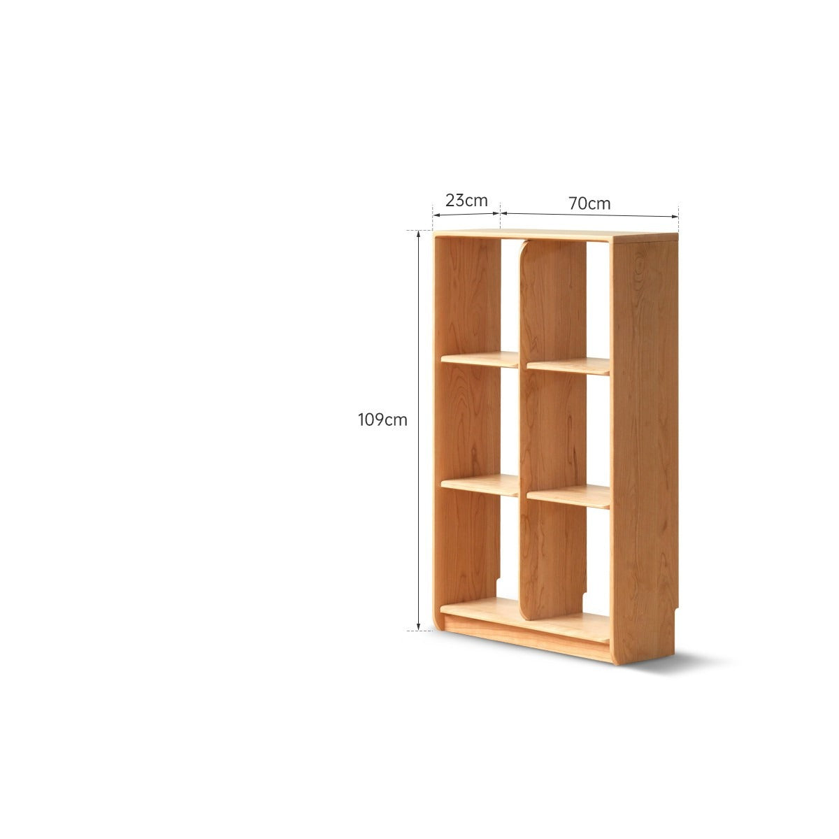 Cherry solid wood bookcase floor display free lattice combination<