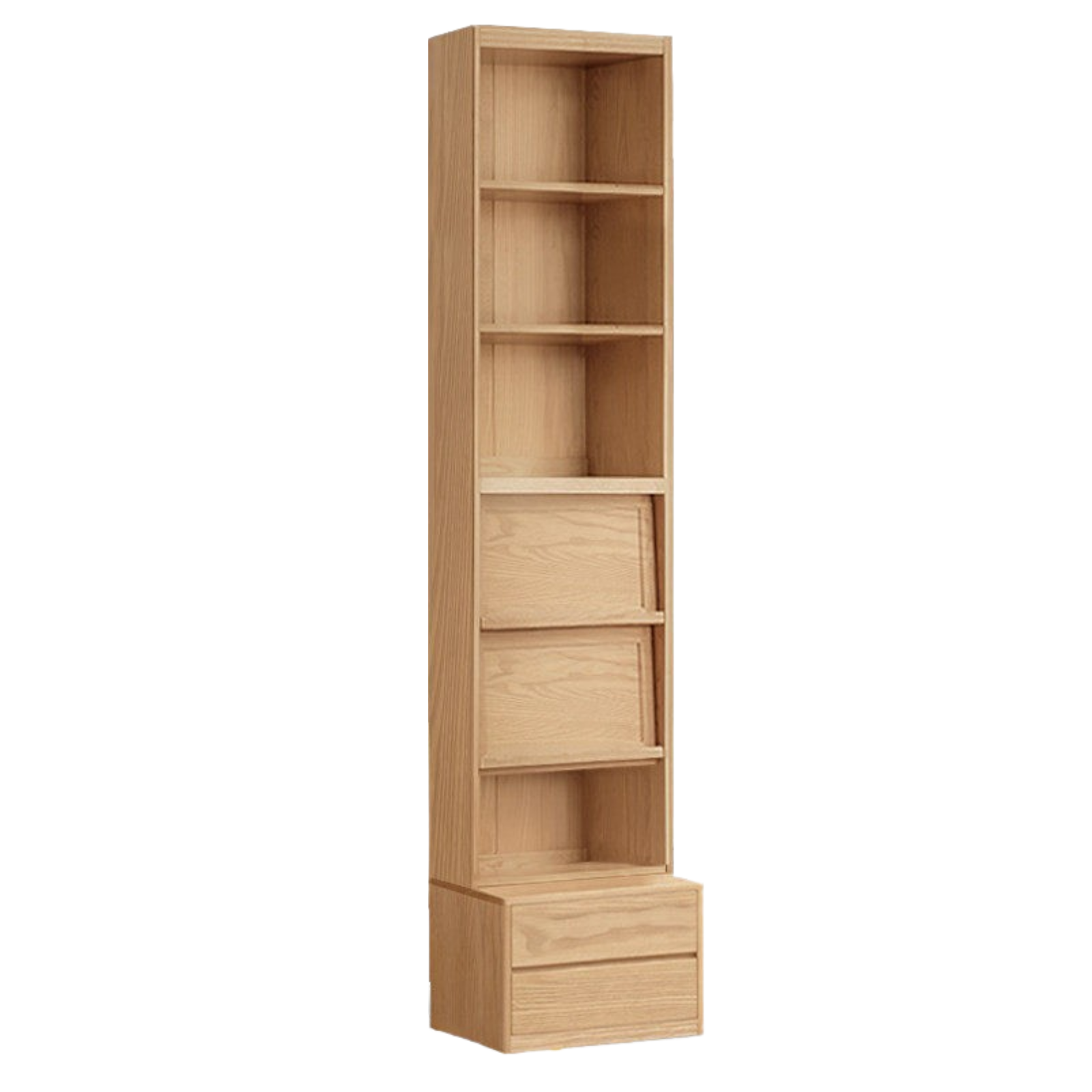 Ash, Oak Solid Wood Modern Combination Bookcase Integrated Card Seat