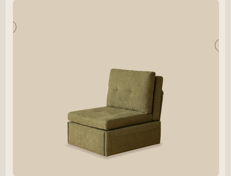 Fabric Convertible Sleeper Chair with Side Storage Pocket