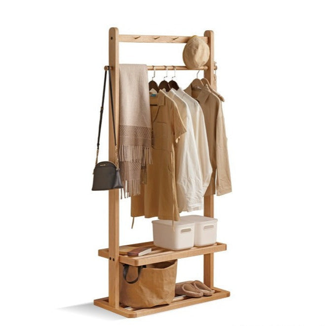 Oak Solid Wood Clothes Rack Hanger