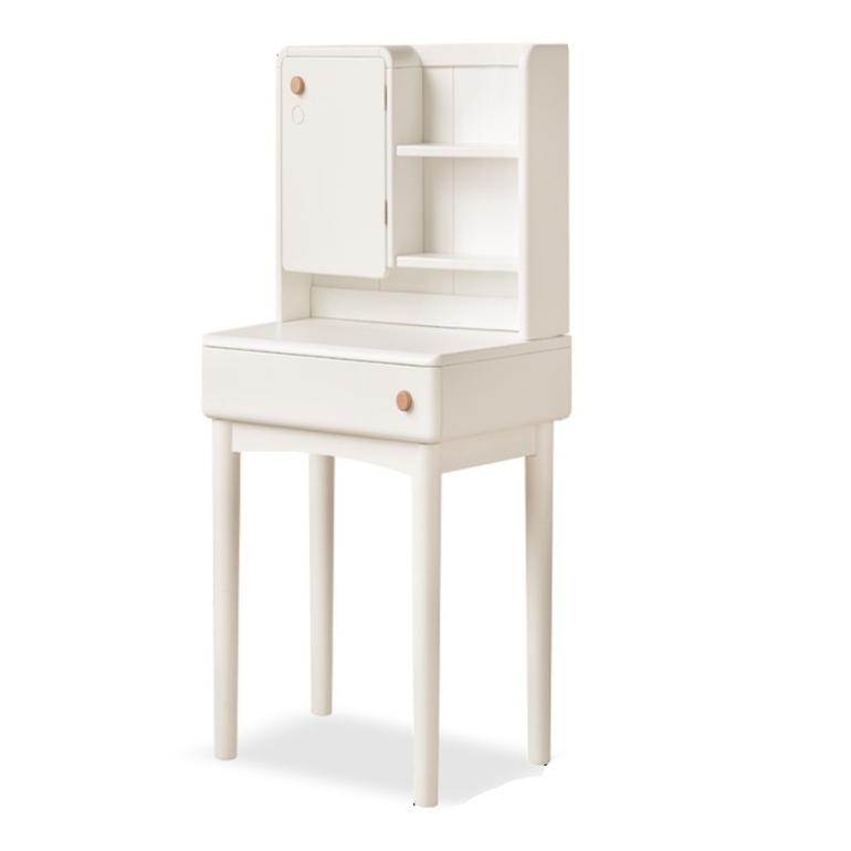 Poplar Solid Wood Cream Style Dressing Table With Makeup Mirror