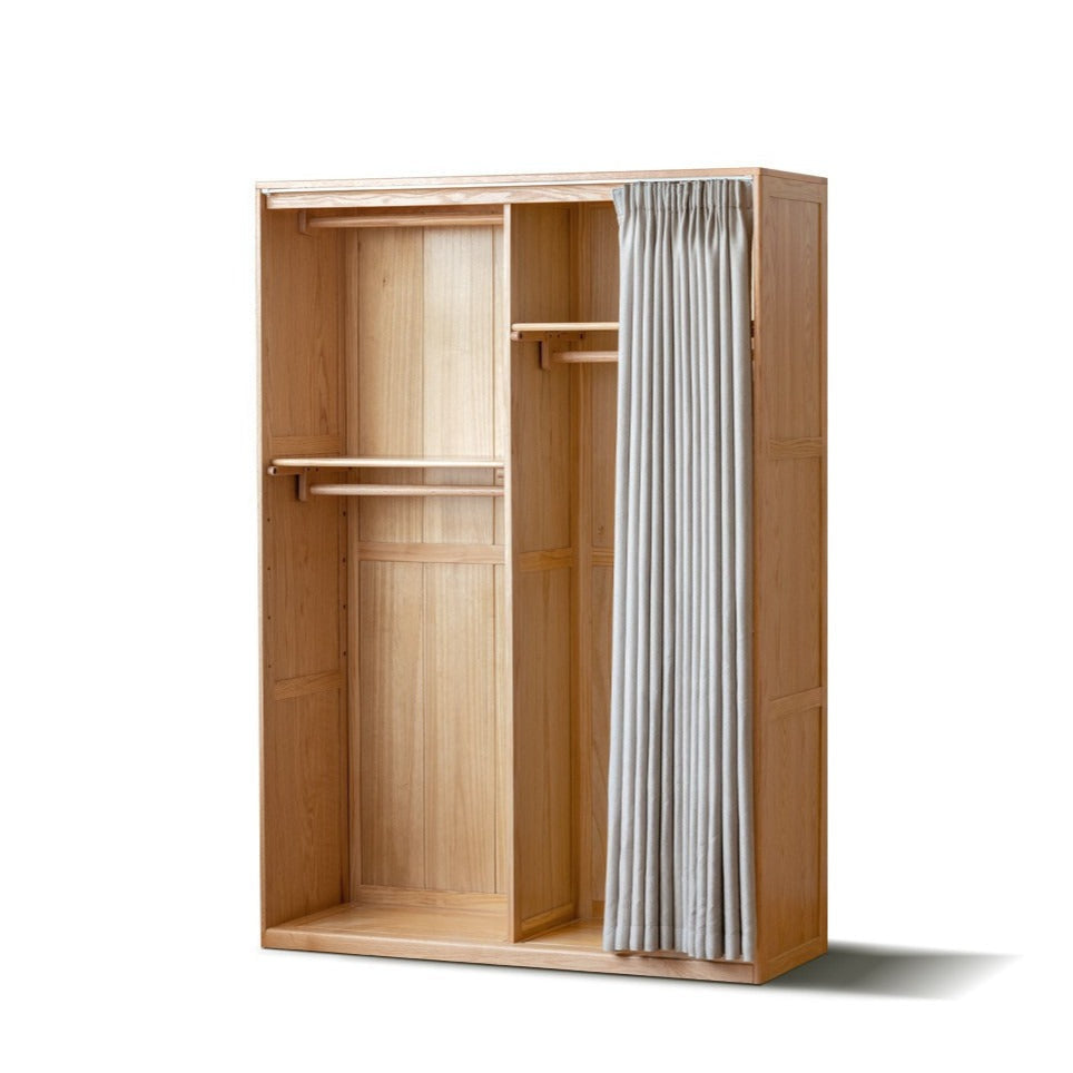 Oak Solid Wood Wardrobe Curtain Design