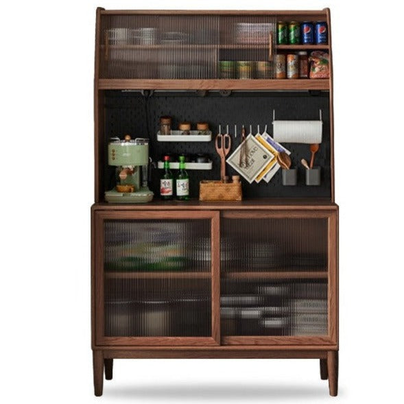 Oak solid wood sideboard multi-functional buffet cabinet,