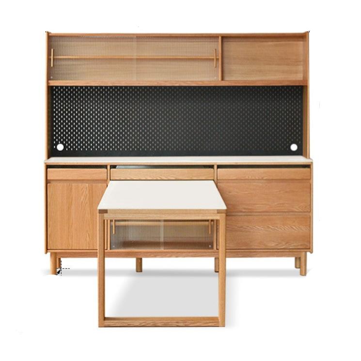 Oak solid wood rock plate dining sideboard