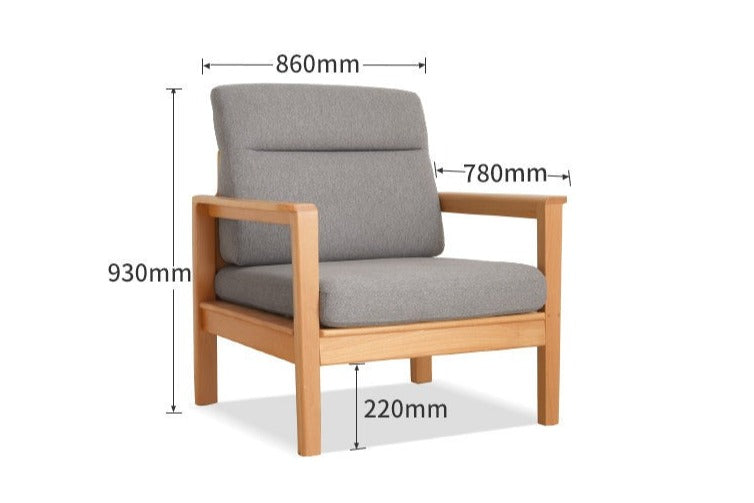 Beech solid wood armchair modern minimalist "-