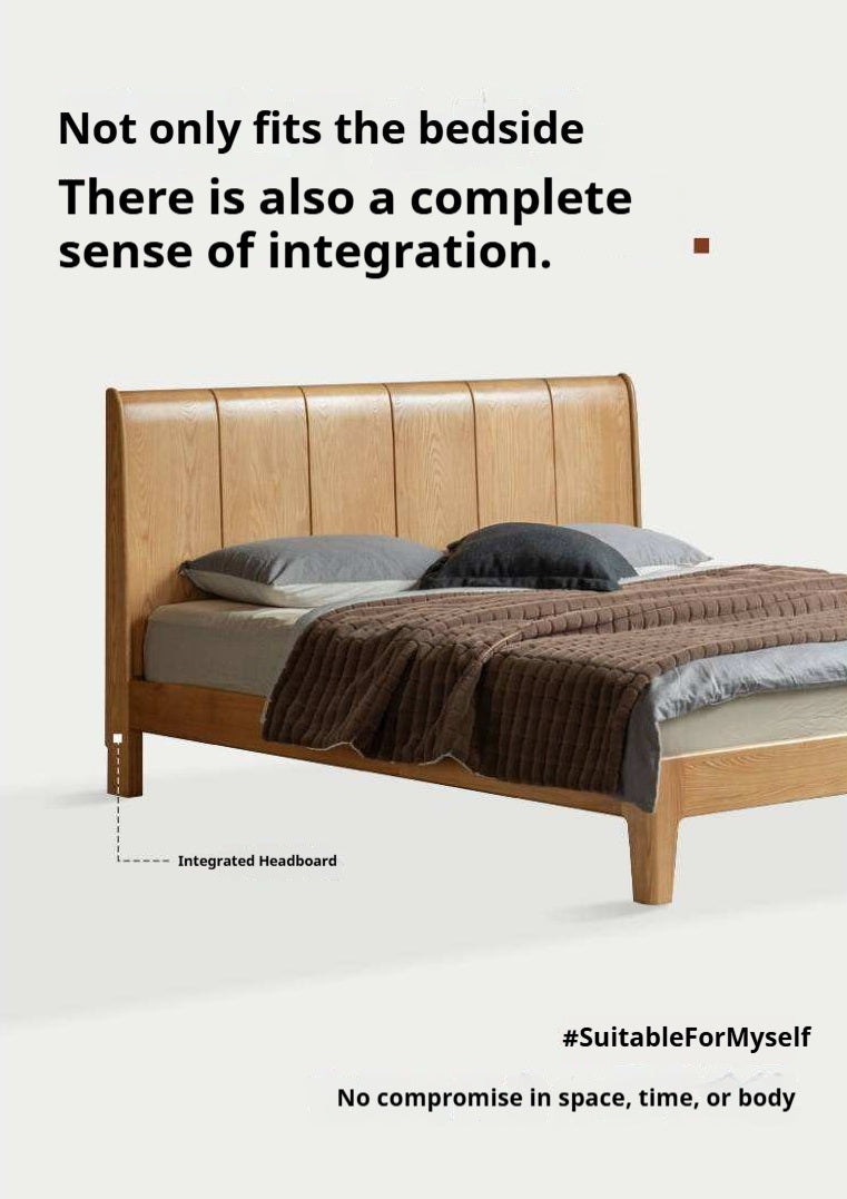 Ash Solid Wood Channel Tufted Platform Bed