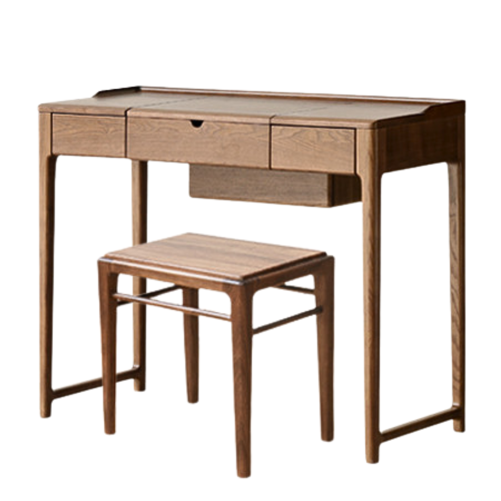 Ash solid wood small flip dressing table: