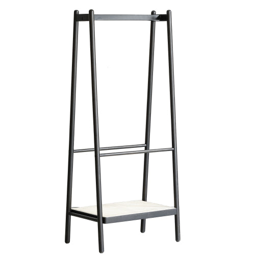 Oak Solid Wood black Сlothes Hanger Rack
