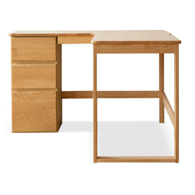 Oak Solid Wood Computer Desk With Drawer