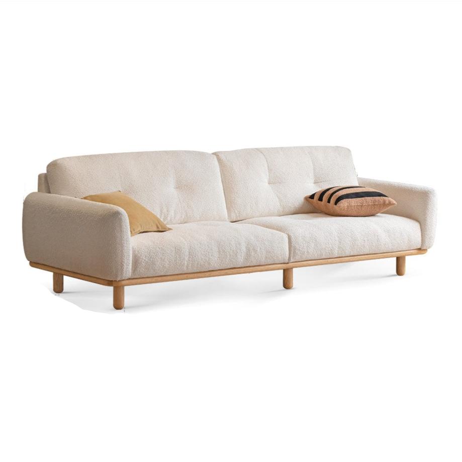 Fabric Lambskin White Sofa