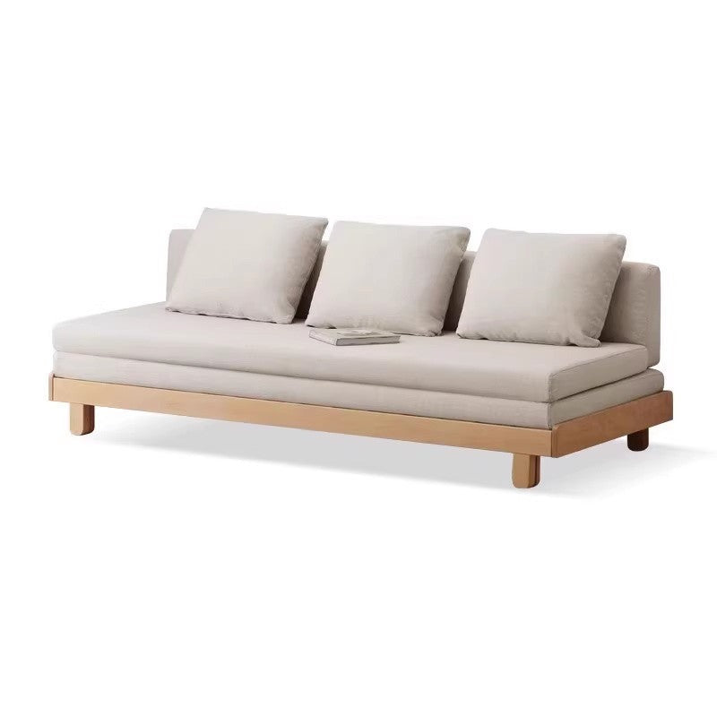 European beech solid wood sofa bed retractable folding bed+
