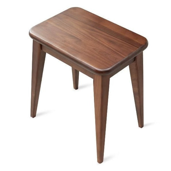 Black Walnut Solid Wood Square Makeup Stool: