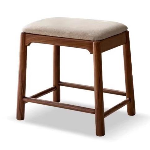 Black Walnut, Oak Solid Wood Retro Soft Makeup Stool