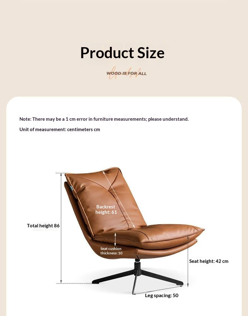 Organic Leather 360° Swivel Lounge Chair