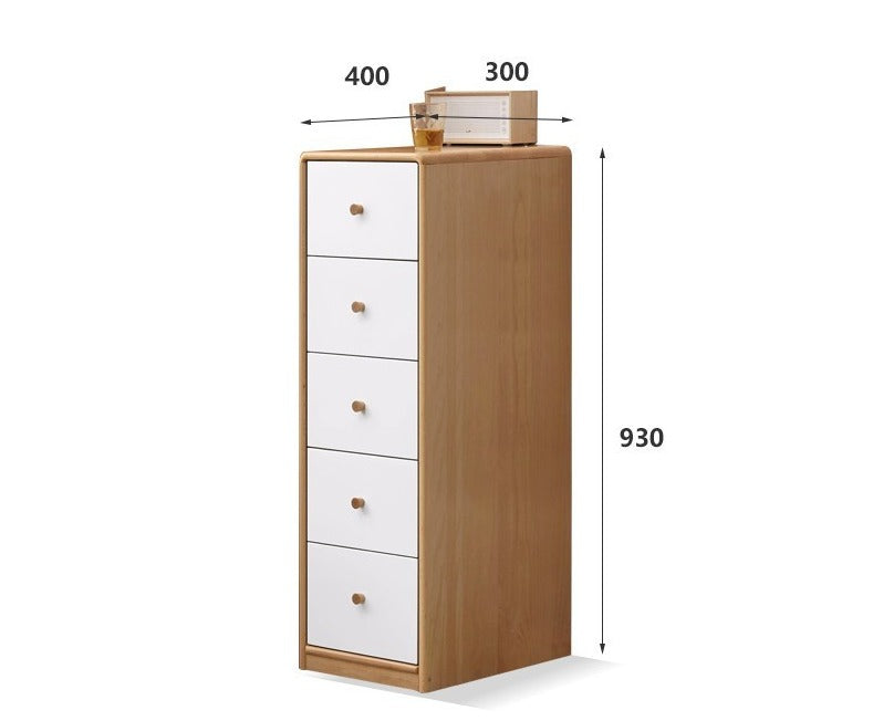 Beech solid wood chest of drawers"