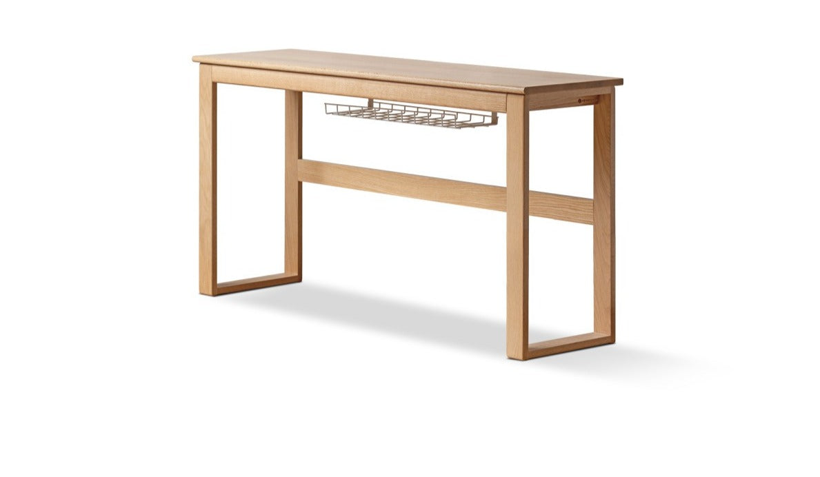 Oak solid wood long office desk-