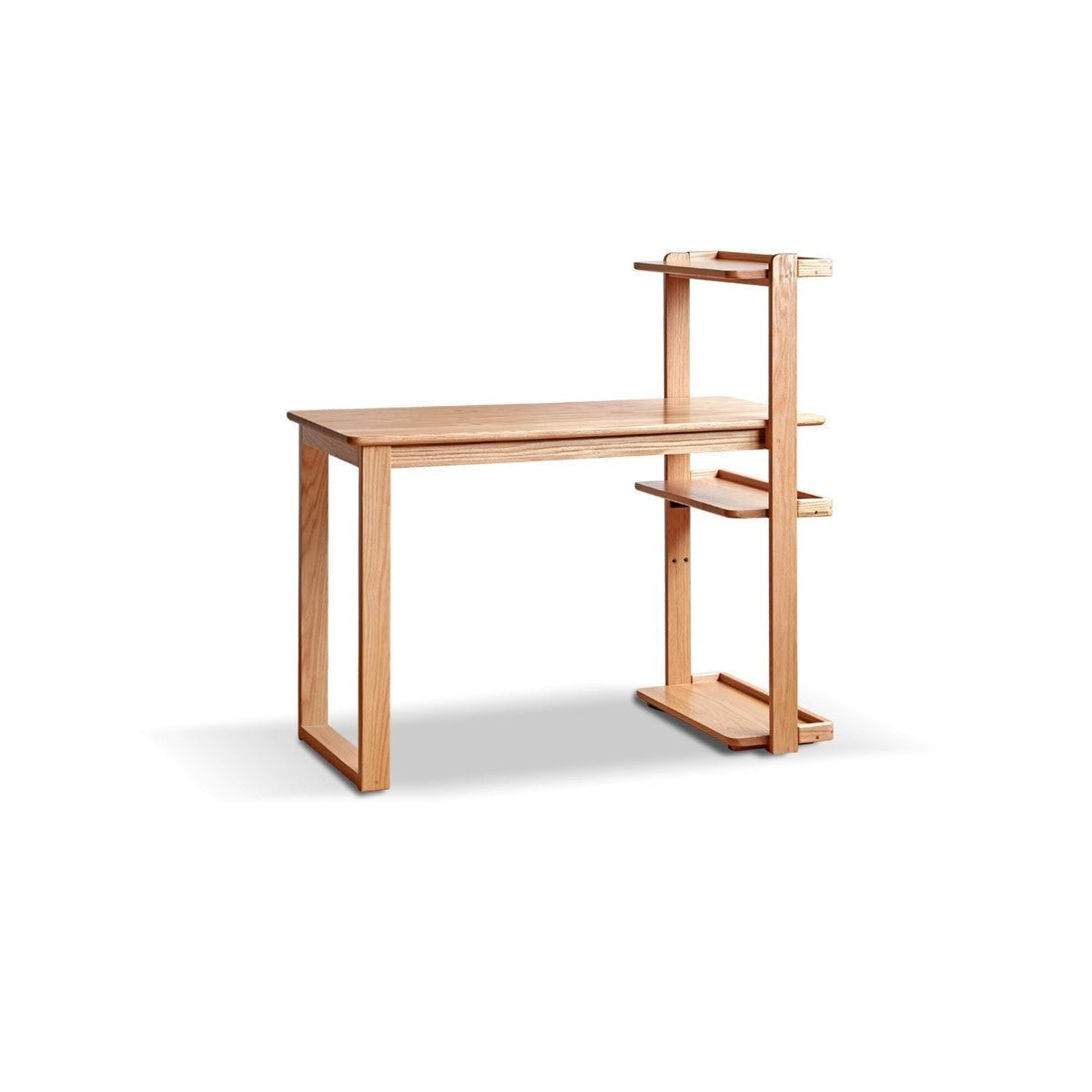 Oak Solid wood corner desk bookshelf integrated "