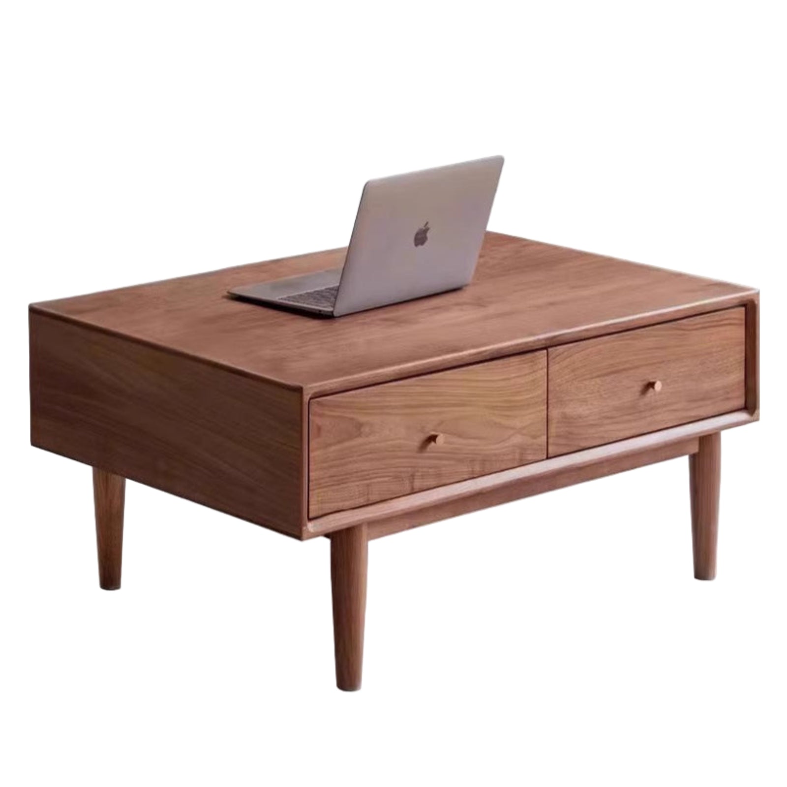 Black Walnut, Sandalwood Solid Wood Rock Plate Modern Coffee Table