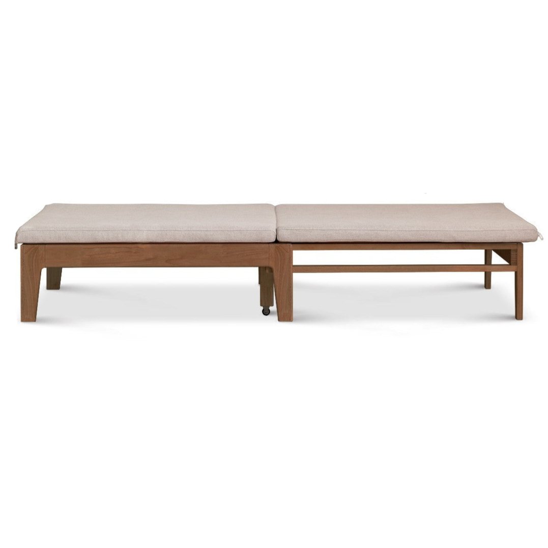 Oak Solid Wood Folding Single Retractable Sofa Bed