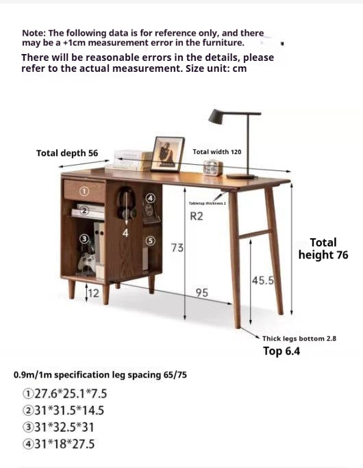 Oak Solid Wood Modern Double Computer
