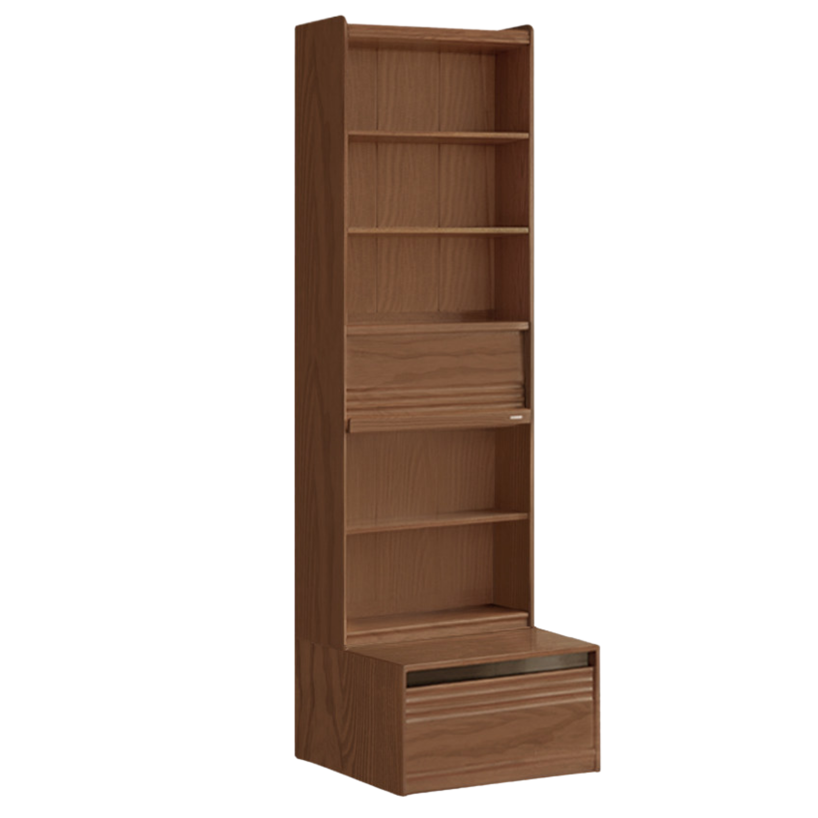 Black Walnut, Sandalwood, Oak, Ash Solid Wood Combination Bookcase with Floor Display and Luxury Storage