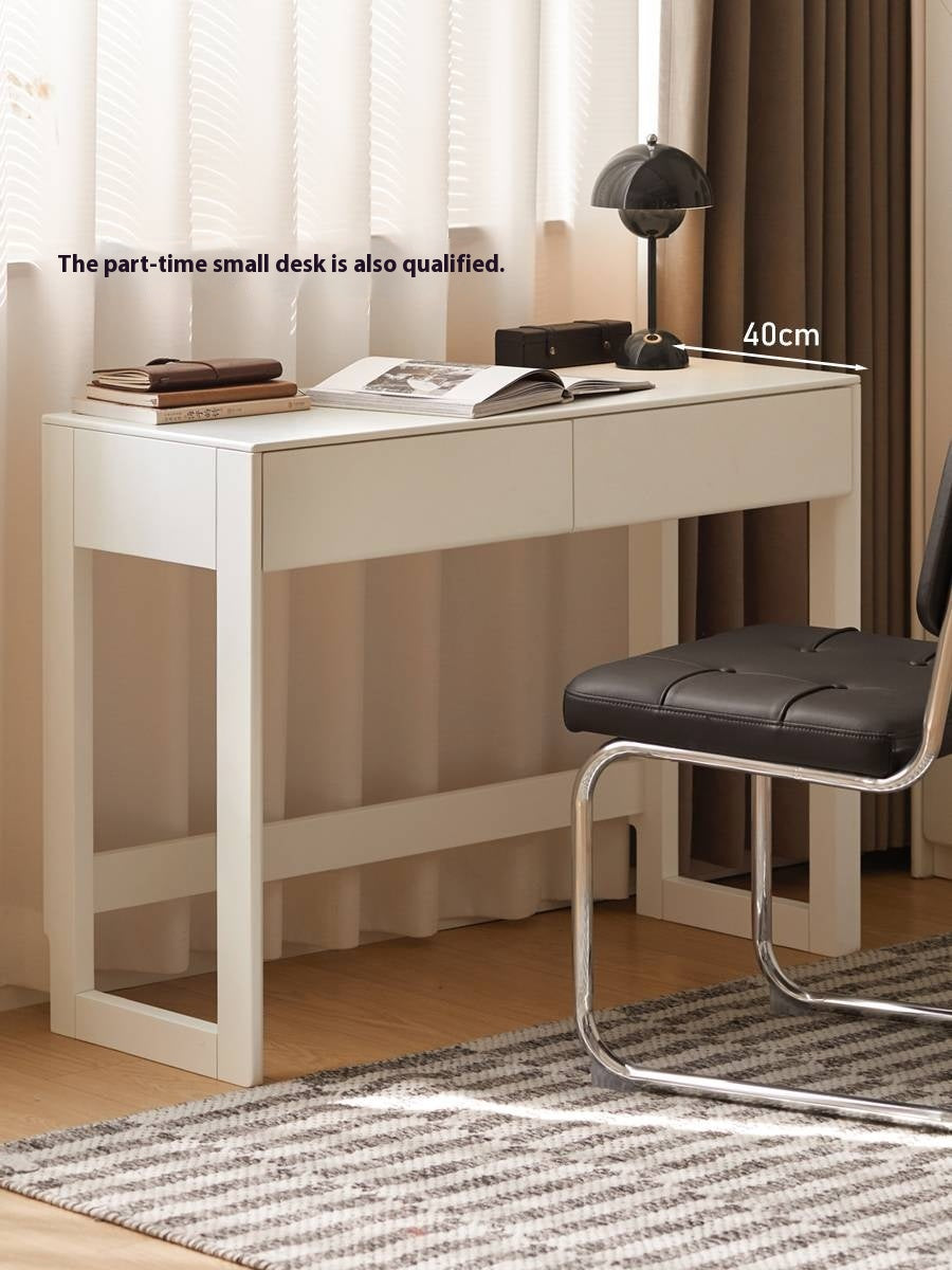 Solid Rubberwood White Cream Wind Dressing Table