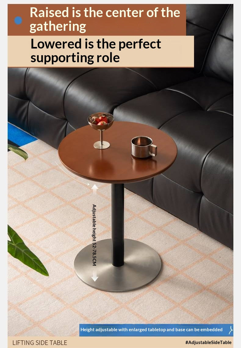 Poplar Solid Wood Vintage Style Adjustable Side Table