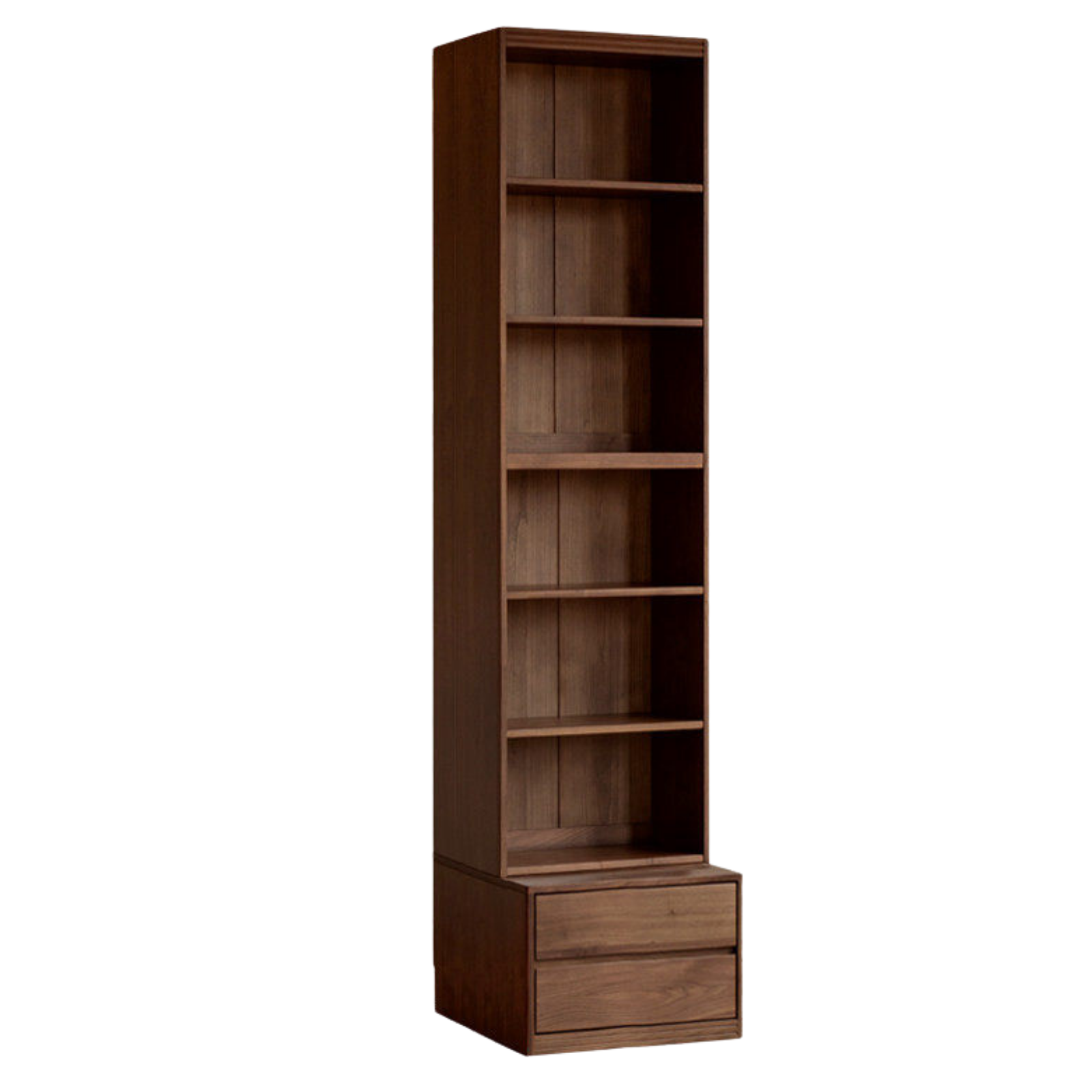 Black Walnut, Sandalwood Solid Wood Light Luxury Combined Bookshelf With Seat
