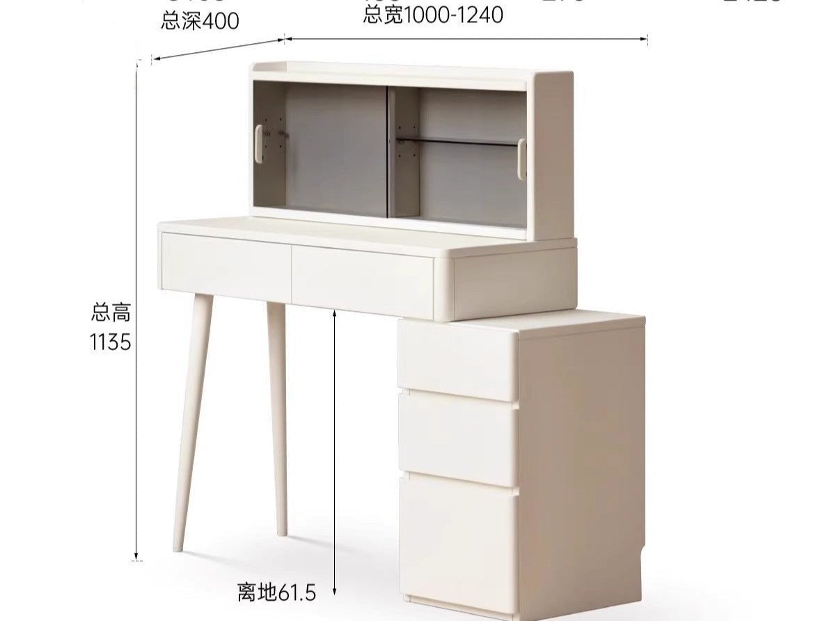 Poplar solid wood dressing table cream style table storage cabinet integrated "