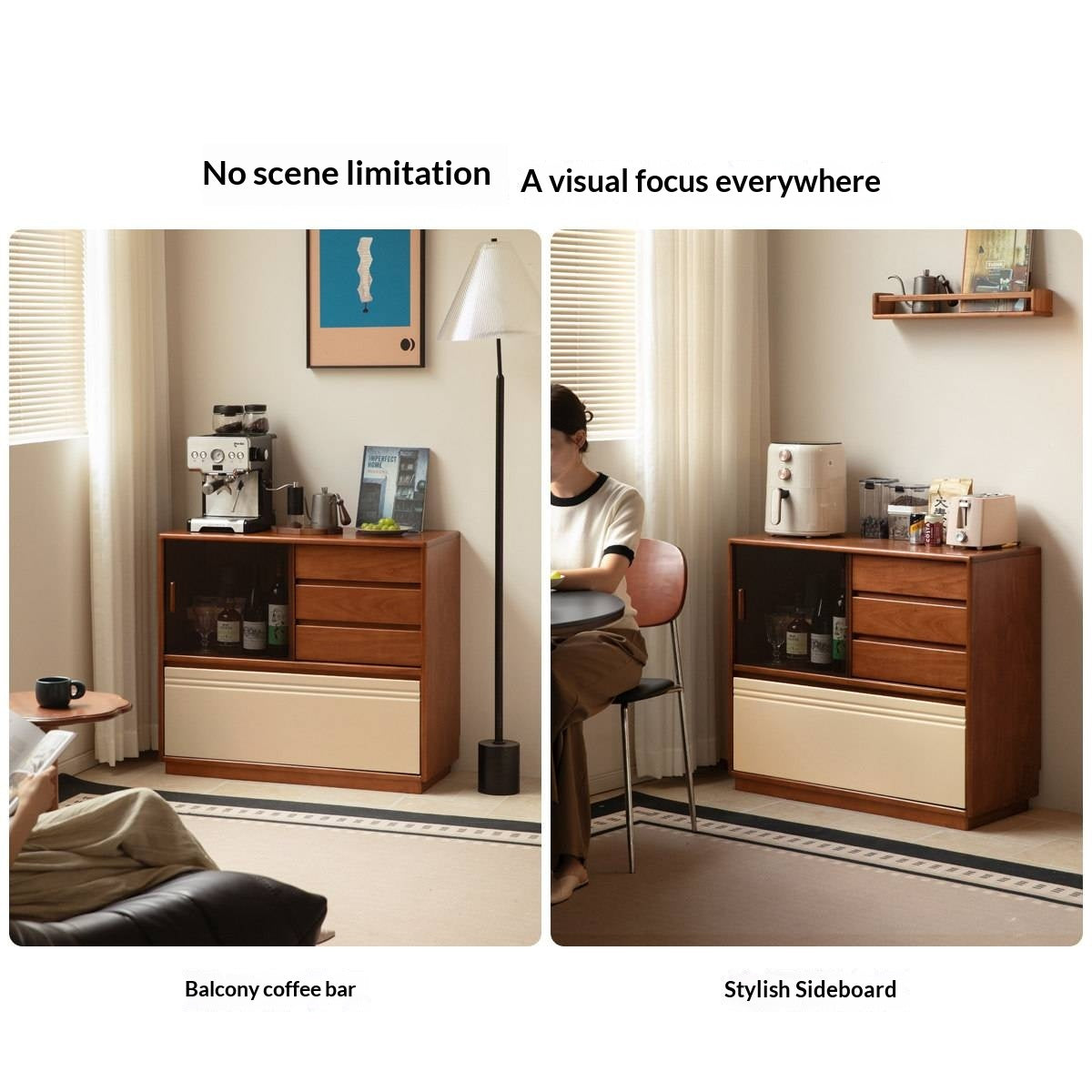 Tulipwood Solid Wood Antique Style Storage Cabinet.