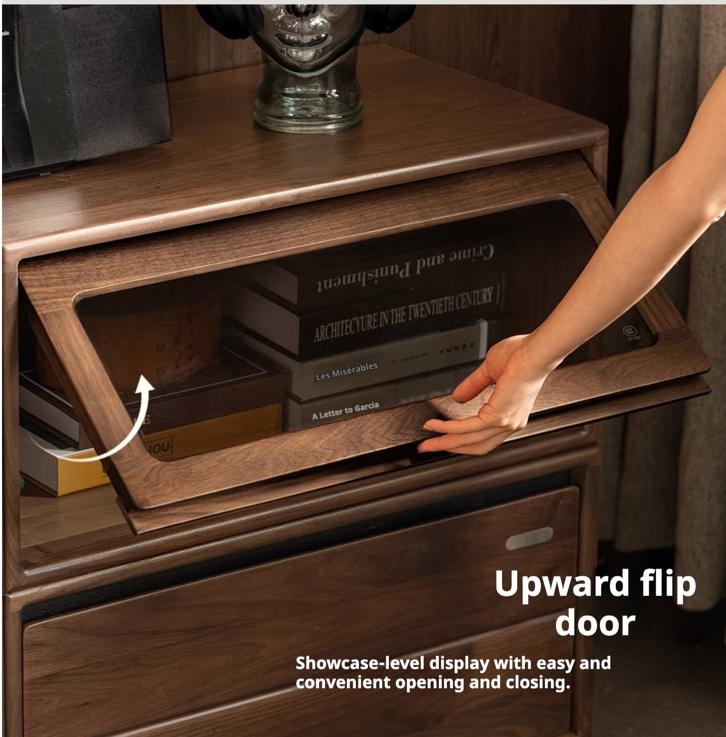 Black Walnut Solid Wood TV Cabinet with Modular Combination and Light Luxury Style