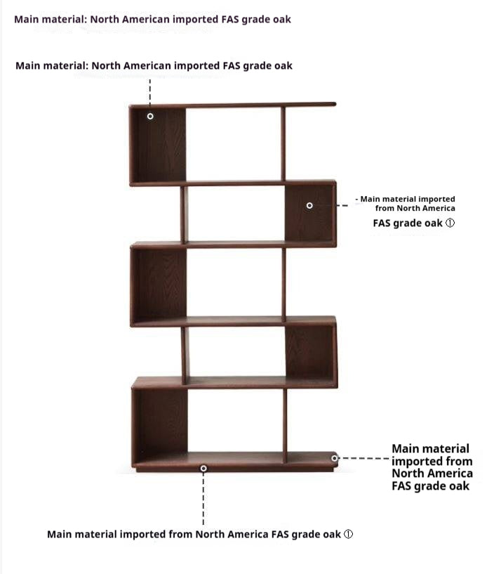 Oak Solid Wood Antique Bookshelf