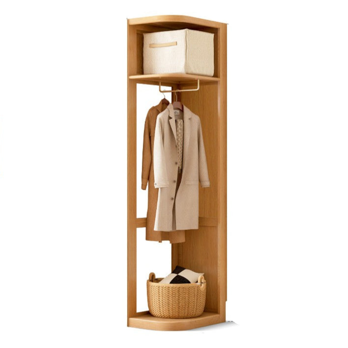 Oak, cherry solid wood corner triangle modern floor-standing wardrobe