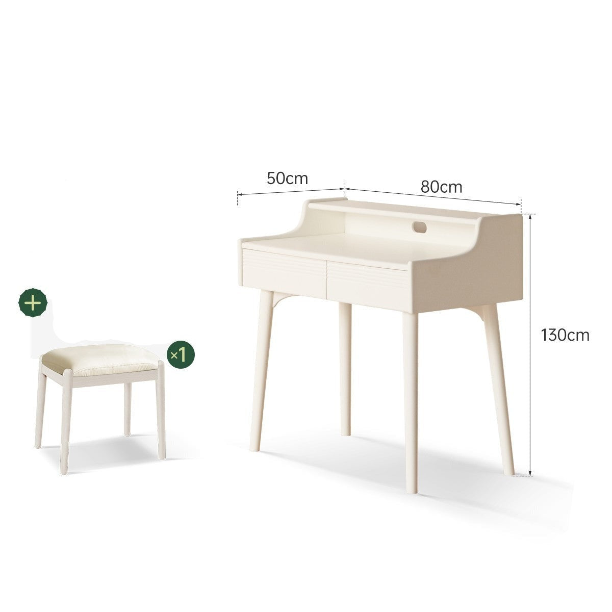 Poplar Solid Wood Dressing Table,computer desk Cream Style -